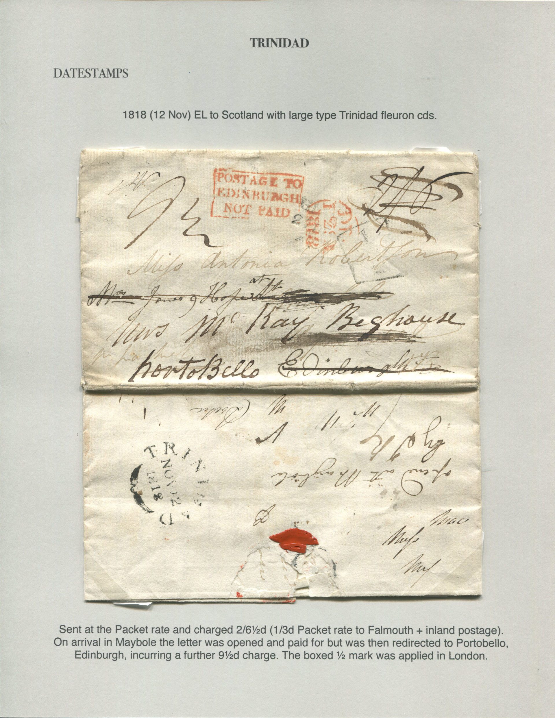 Trinidad Pre Stamp Postal History - ABPS