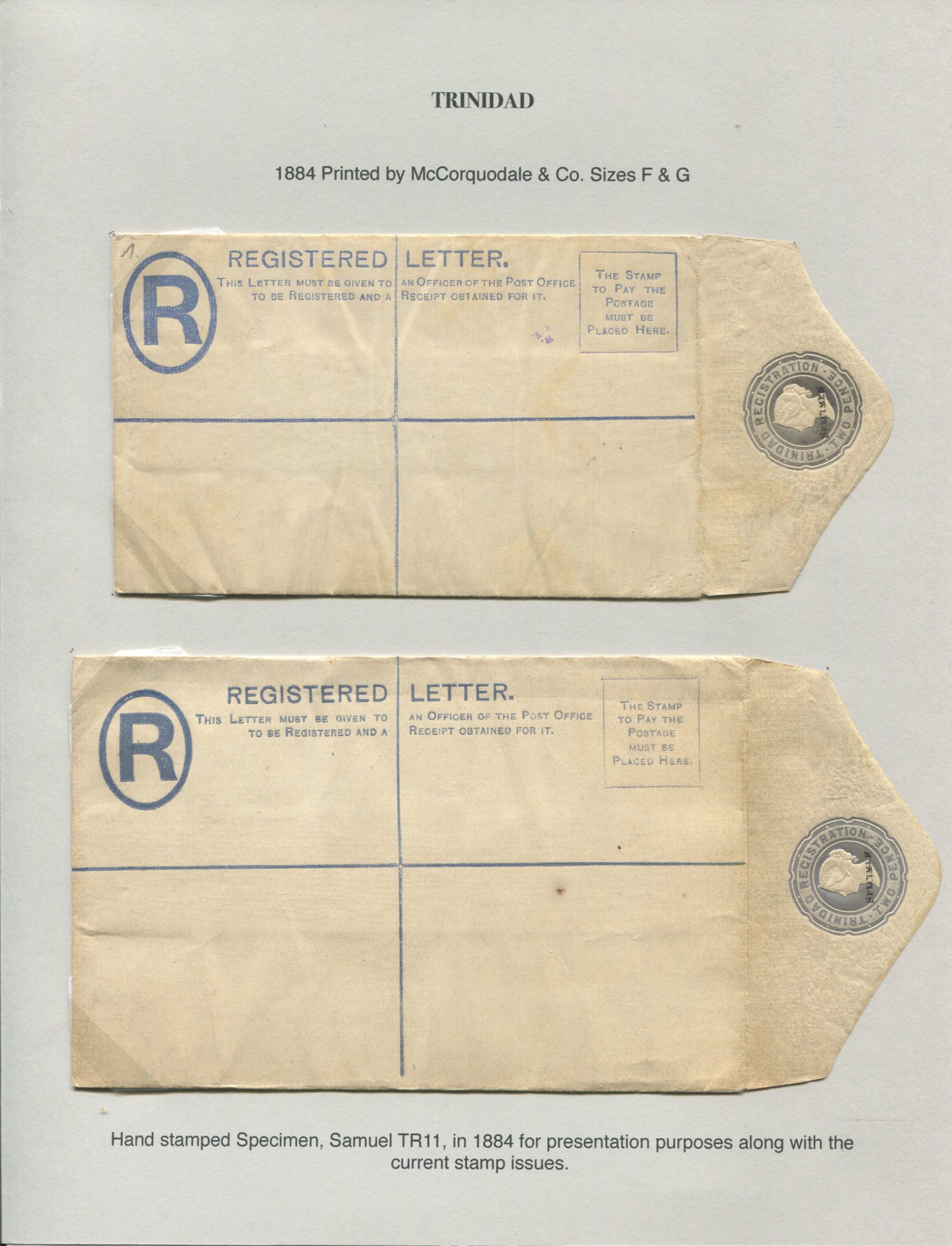 Trinidad Postal Stationery Registered Envelopes - ABPS